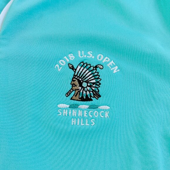 NWT RLX 2018 U.S. Open Turquoise Peached Back Jersey Knit Half-Zip Pullover - Picture 9 of 11